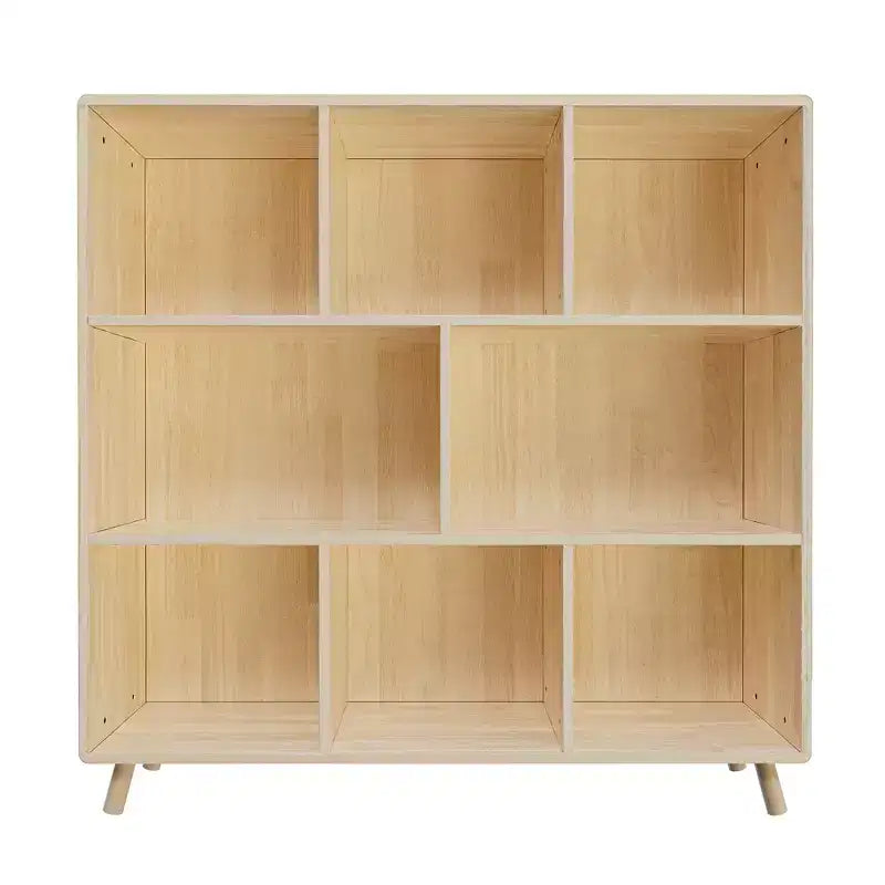 Mobiletto portaoggetti a 8 scomparti in legno di pino, 44L x 44H con ripiani fissi per libri/giocattoli/arredamento casa, libreria moderna in legno