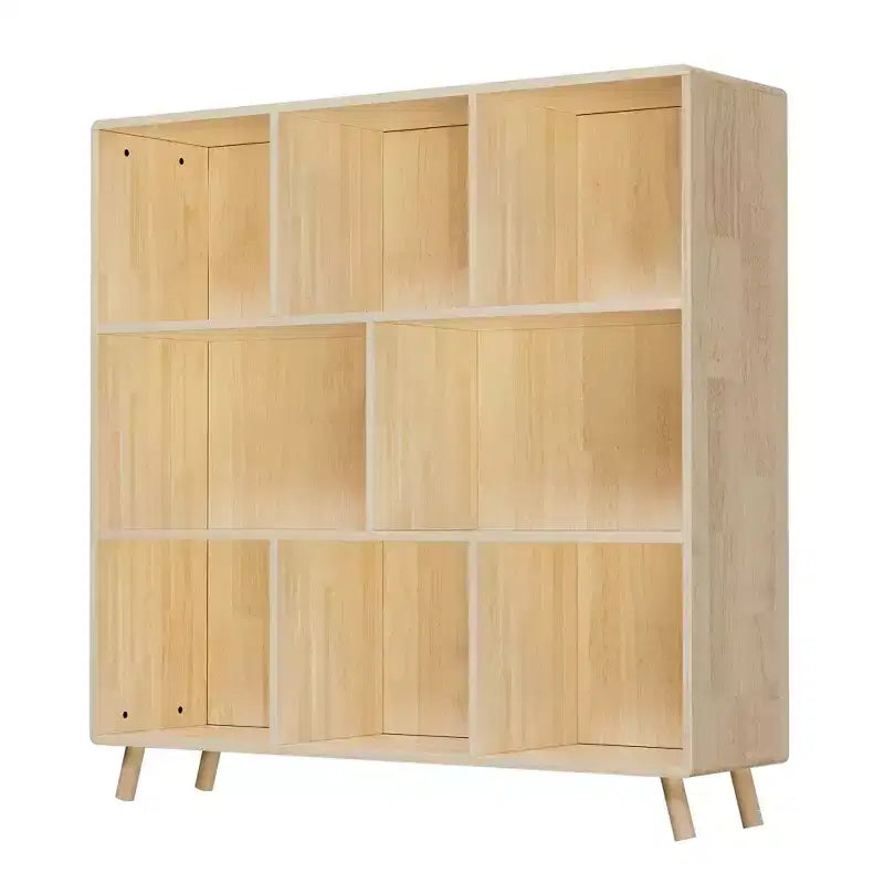 Mobiletto portaoggetti a 8 scomparti in legno di pino, 44L x 44H con ripiani fissi per libri/giocattoli/arredamento casa, libreria moderna in legno