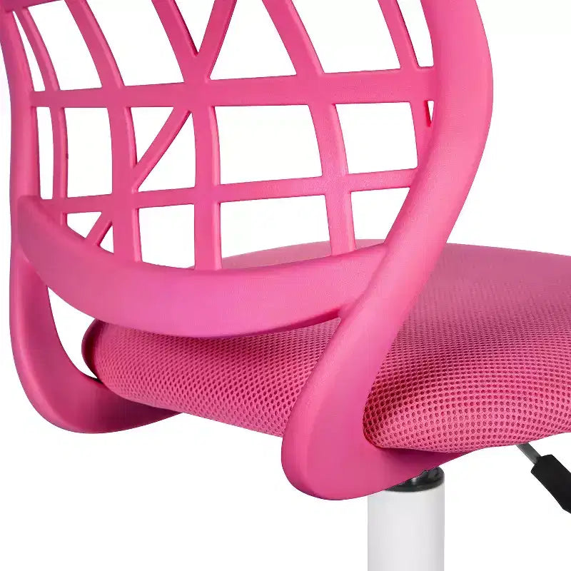 HomeRoots Sedia da ufficio girevole e regolabile in altezza rosa e bianca
