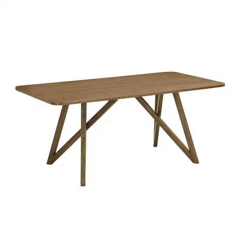 Tavolo da pranzo Roundhill Furniture Axler, lunghezza 70 pollici, gambe a treppiede incrociate