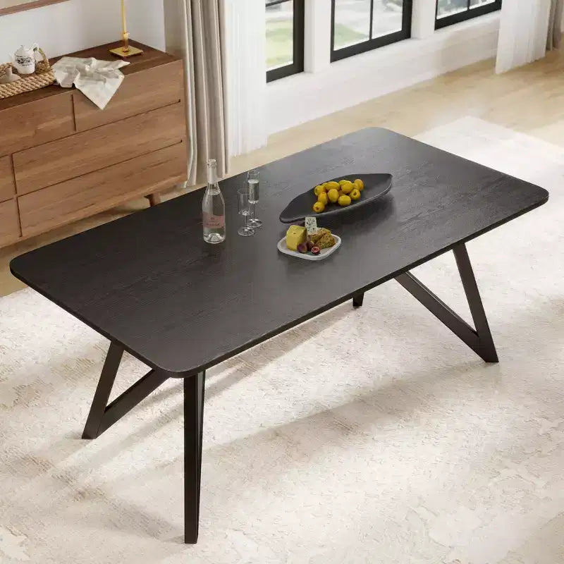 Tavolo da pranzo Roundhill Furniture Axler, lunghezza 70 pollici, gambe a treppiede incrociate