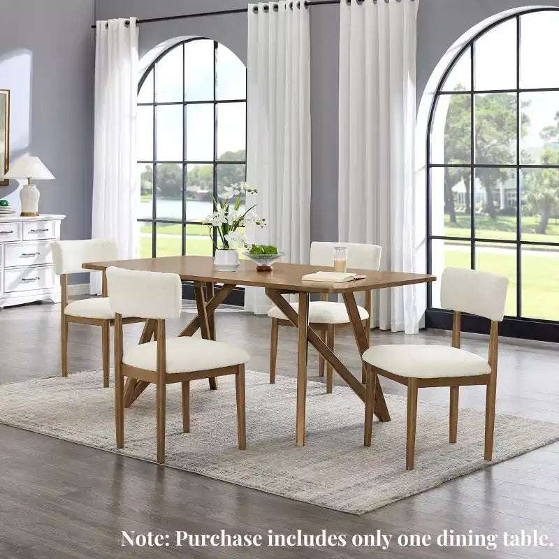 Tavolo da pranzo Roundhill Furniture Axler, lunghezza 70 pollici, gambe a treppiede incrociate