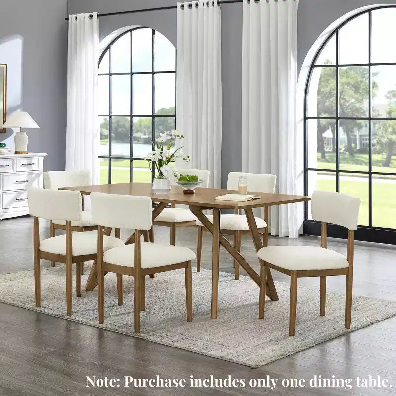 Tavolo da pranzo Roundhill Furniture Axler, lunghezza 70 pollici, gambe a treppiede incrociate