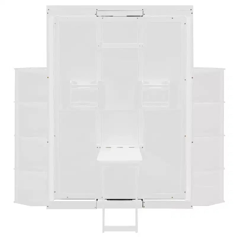 Luxystar Letto a scomparsa moderno ruotabile con scrivania pieghevole e doppie mensole laterali a 3 ripiani, Queen size