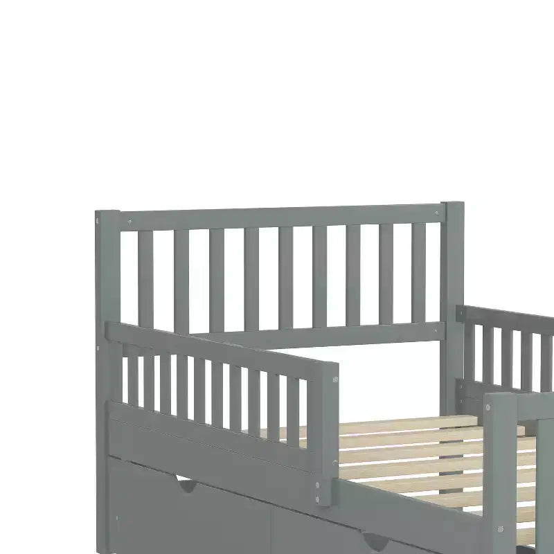 Bellemave Letto a piattaforma singolo con cassetti portaoggetti e spondine, Letto a piattaforma per camera piccola