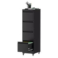 VIYET 52H 4-Drawer Locking Vertical File Cabinet on Wheels, Black Heavy-Duty Metal Cabinet for Home/Office, Fits Legal/Letter