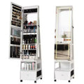 Rotating Jewelry Cabinet Set (MDF) - White