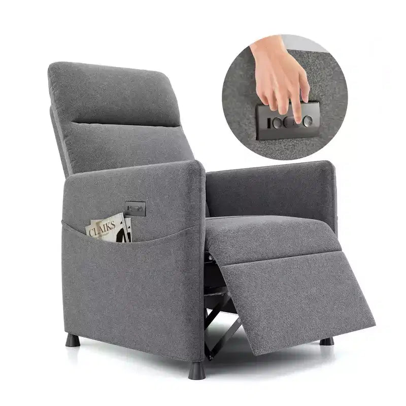 Poltrona Reclinabile Elettrica MAYEERTY, con Poggiapiedi, Seduta Imbottita per Piccoli Spazi, Salotto e Home Cinema