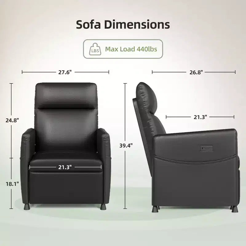 Poltrona Reclinabile Elettrica MAYEERTY, con Poggiapiedi, Seduta Imbottita per Piccoli Spazi, Salotto e Home Cinema