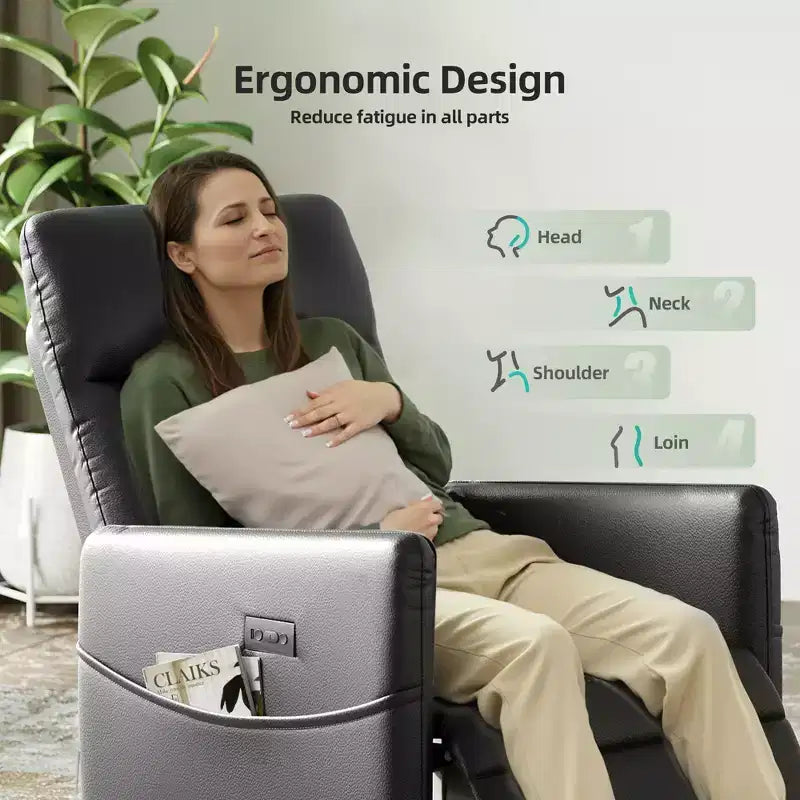Poltrona Reclinabile Elettrica MAYEERTY, con Poggiapiedi, Seduta Imbottita per Piccoli Spazi, Salotto e Home Cinema