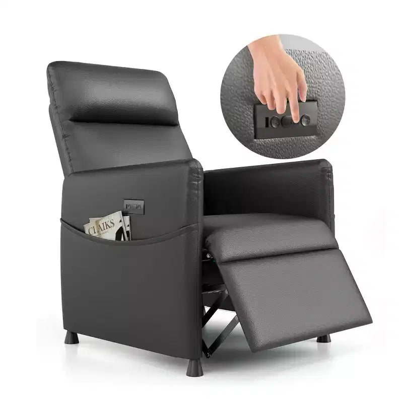 Poltrona Reclinabile Elettrica MAYEERTY, con Poggiapiedi, Seduta Imbottita per Piccoli Spazi, Salotto e Home Cinema