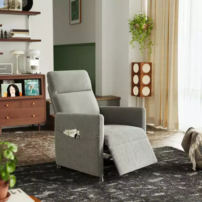 Poltrona Reclinabile Elettrica MAYEERTY, con Poggiapiedi, Seduta Imbottita per Piccoli Spazi, Salotto e Home Cinema