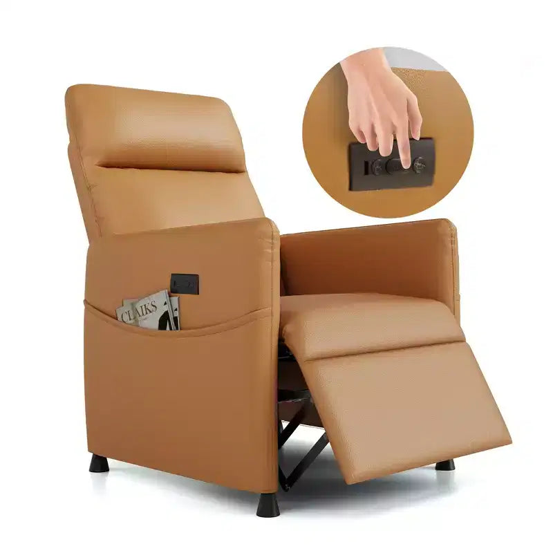Poltrona Reclinabile Elettrica MAYEERTY, con Poggiapiedi, Seduta Imbottita per Piccoli Spazi, Salotto e Home Cinema