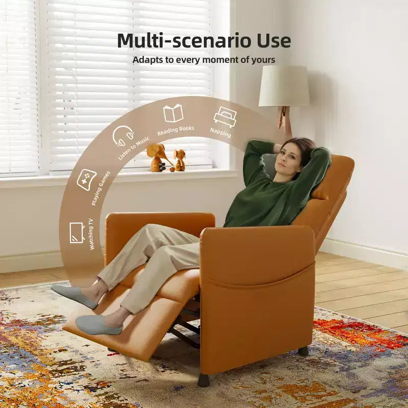 Poltrona Reclinabile Elettrica MAYEERTY, con Poggiapiedi, Seduta Imbottita per Piccoli Spazi, Salotto e Home Cinema