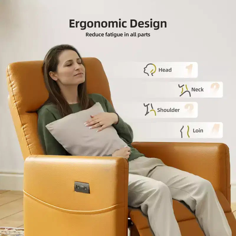 Poltrona Reclinabile Elettrica MAYEERTY, con Poggiapiedi, Seduta Imbottita per Piccoli Spazi, Salotto e Home Cinema