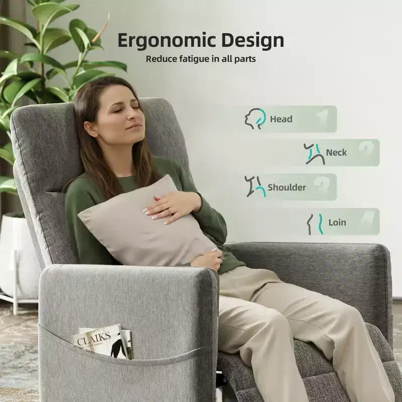 Poltrona Reclinabile Elettrica MAYEERTY, con Poggiapiedi, Seduta Imbottita per Piccoli Spazi, Salotto e Home Cinema
