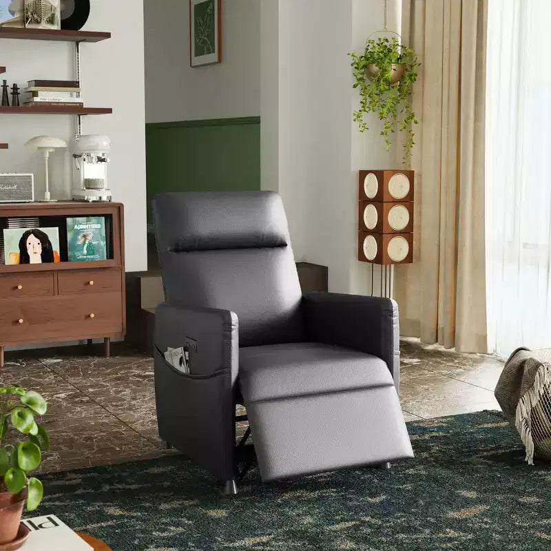 Poltrona Reclinabile Elettrica MAYEERTY, con Poggiapiedi, Seduta Imbottita per Piccoli Spazi, Salotto e Home Cinema
