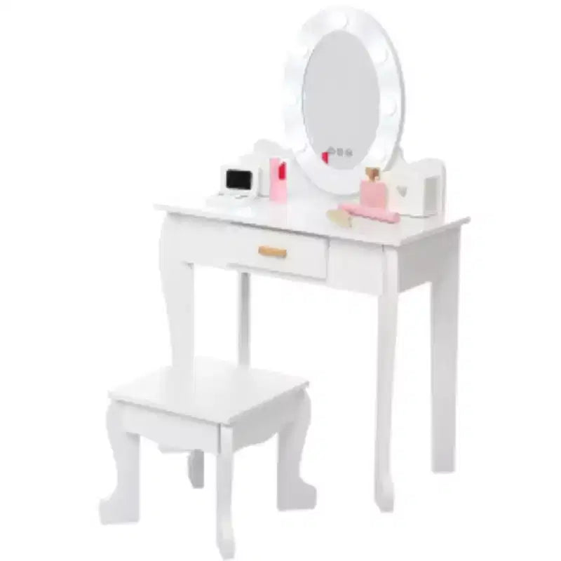 Toeletta in legno con luci a LED