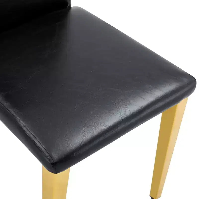 MAYEERTY Sedie da pranzo in pelle PU con gambe in metallo dorato, set di sedie moderne per cucina sala da pranzo soggiorno