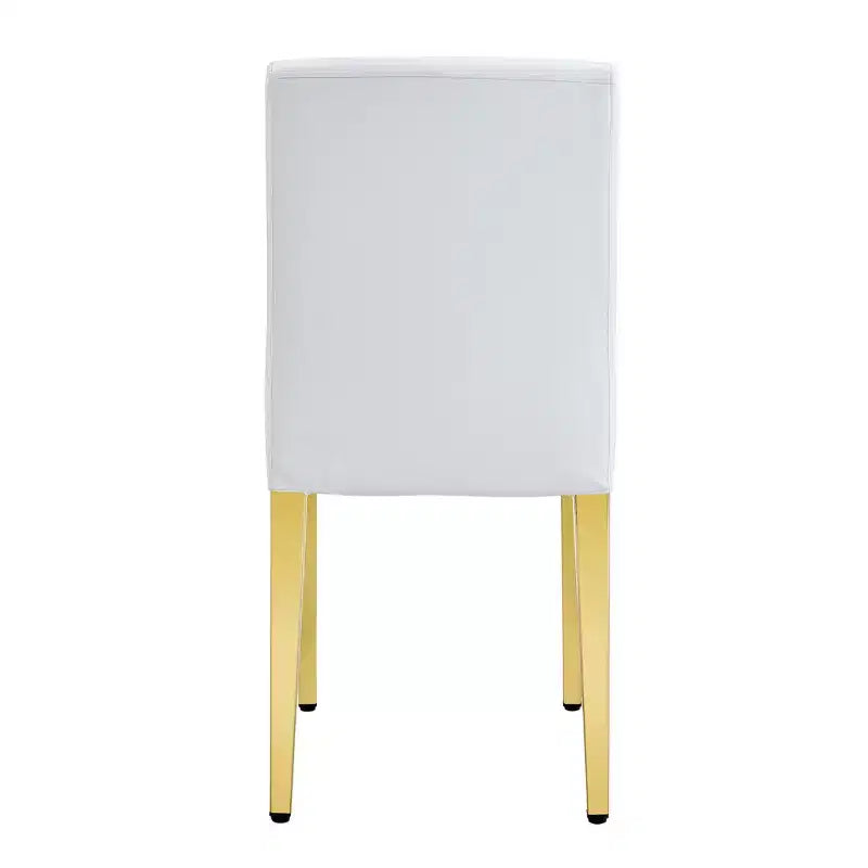 MAYEERTY Sedie da pranzo in pelle PU con gambe in metallo dorato, set di sedie moderne per cucina sala da pranzo soggiorno