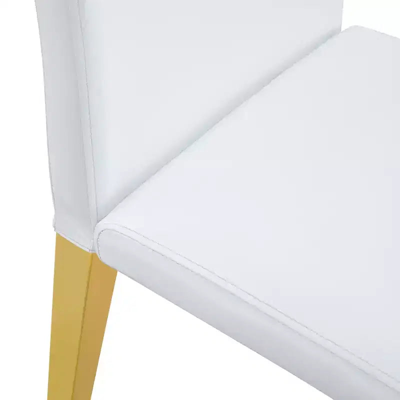 MAYEERTY Sedie da pranzo in pelle PU con gambe in metallo dorato, set di sedie moderne per cucina sala da pranzo soggiorno