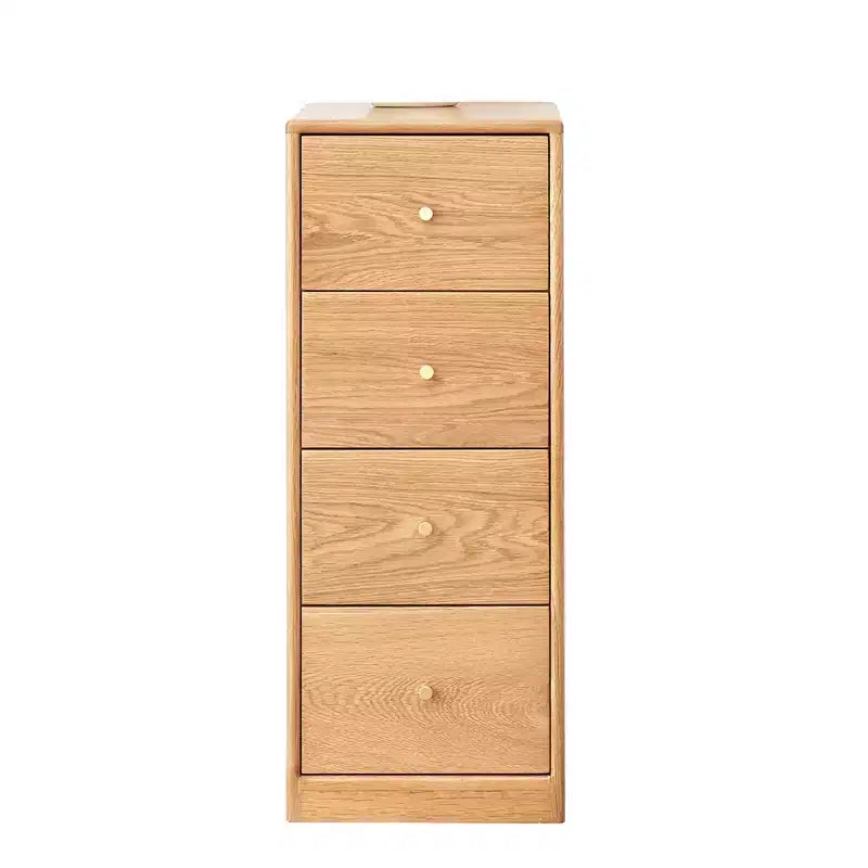 MAYEERTY Comò in rovere massiccio, cassettiera a 3-4 cassetti per camera da letto, ufficio, soggiorno