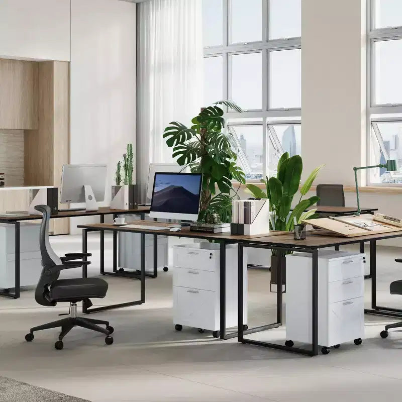 Classificatore a 3 cassetti con serratura, cassettiera mobile sottopiano per ufficio domestico, organizer in legno per documenti formato Letter/A4/Legal