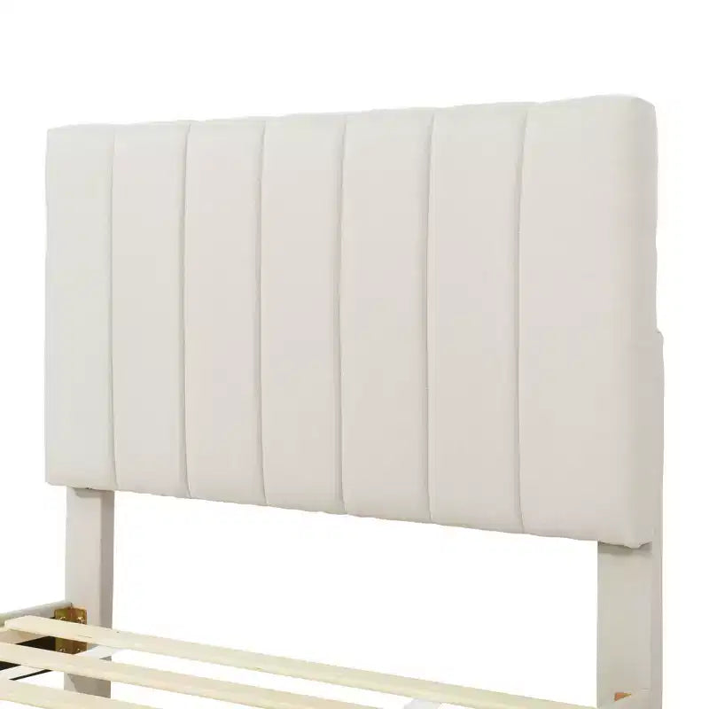 Letto a piattaforma imbottito Bellemave, una piazza e mezza, con letto estraibile e 3 cassetti portaoggetti, letto estraibile salvaspazio per piccole stanze