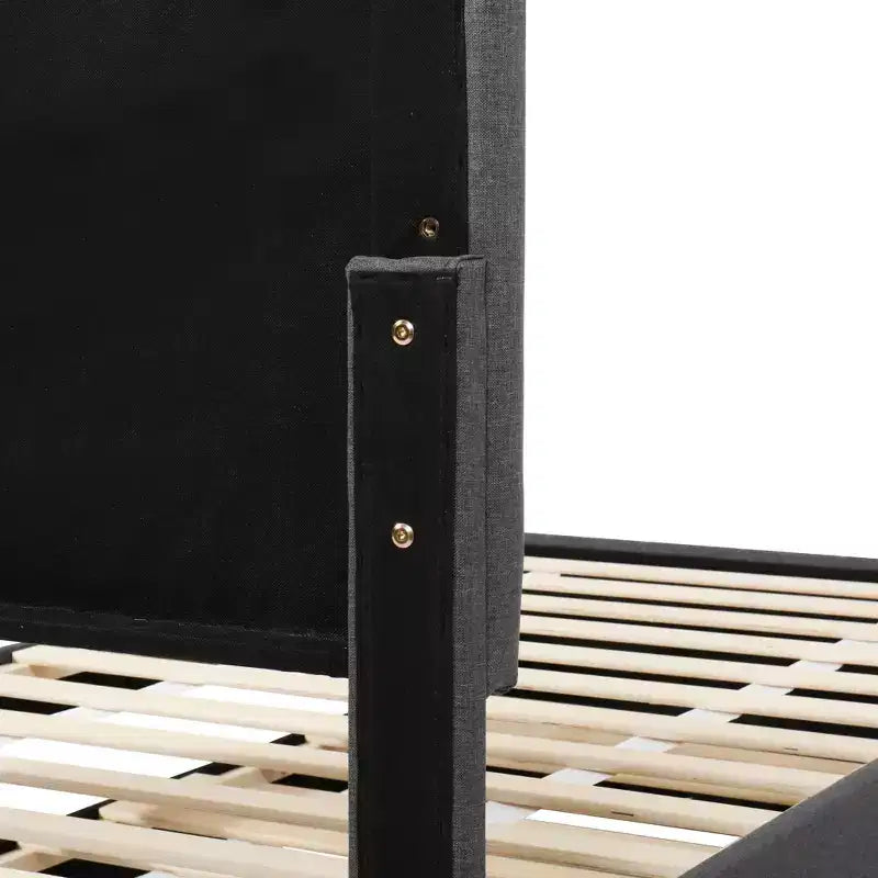 Letto a piattaforma imbottito Bellemave, una piazza e mezza, con letto estraibile e 3 cassetti portaoggetti, letto estraibile salvaspazio per piccole stanze