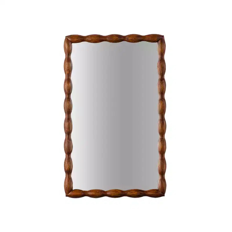 Specchio a tutta altezza Mid-Century Modern, Specchio da parete decorativo, Cornice in legno a spirale, Noce - ModernLuxe