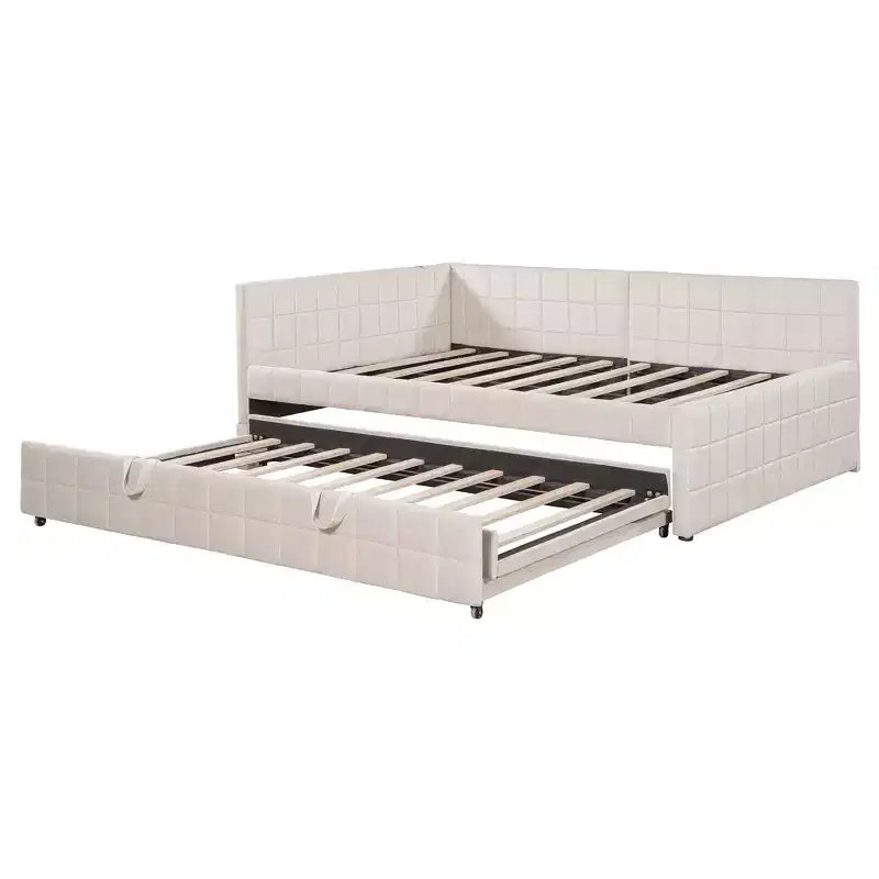 Divano letto angolare imbottito Luxystar Full Size con letto estraibile a scomparsa e porte USB