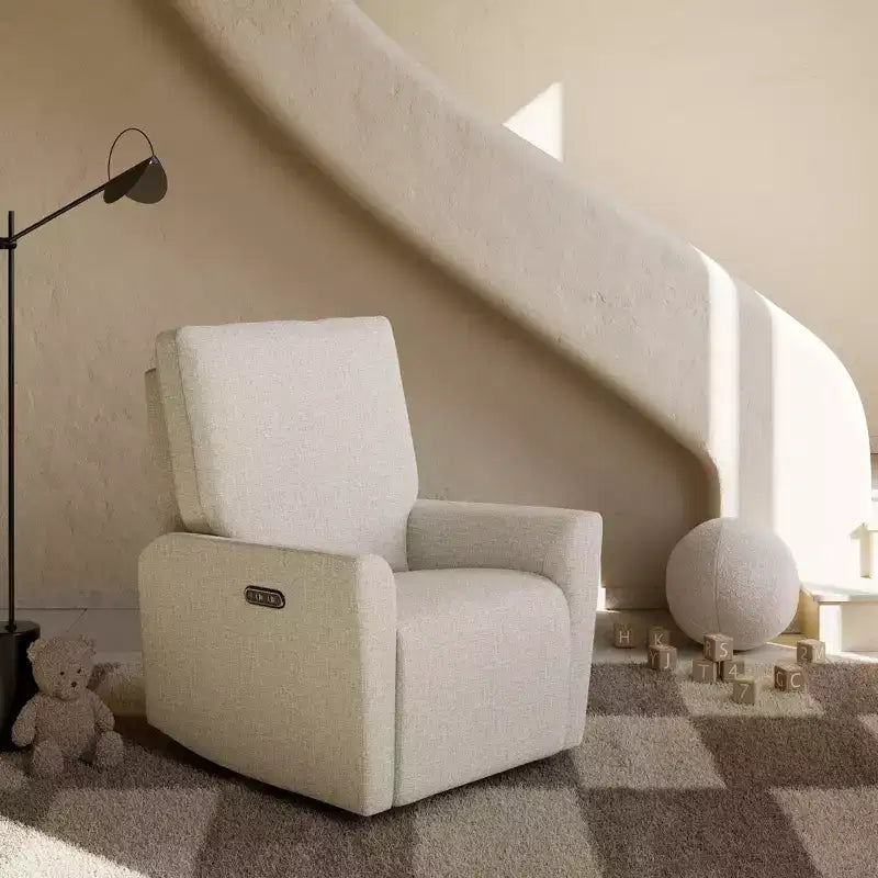 Storkcraft Santorini Deluxe Poltrona reclinabile girevole elettrica con doppia ricarica USB