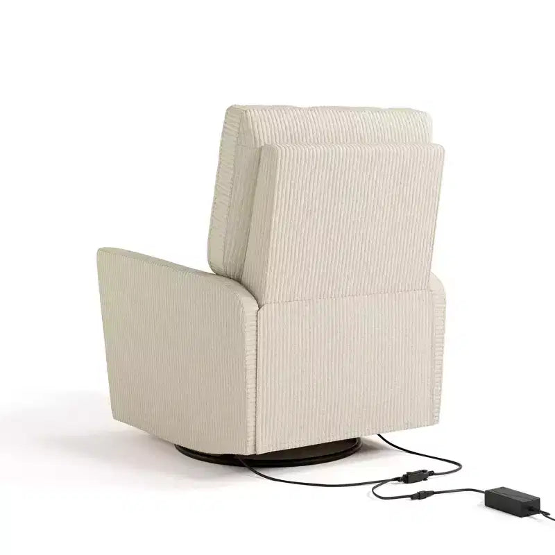Storkcraft Santorini Deluxe Poltrona reclinabile girevole elettrica con doppia ricarica USB