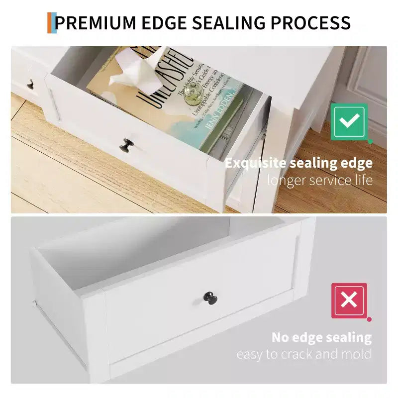 Comò a 6 cassetti per camera da letto, cassettiera in legno da 137 cm con pomelli in metallo, porta TV, organizer per vestiti per camera da letto, ingresso, nero