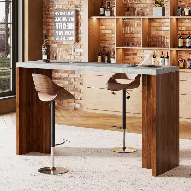 Acekool Tavolo Alto da Bar per 4-6 Persone, Tavolo Pub Altezza Bancone con Piano Extra Spesso