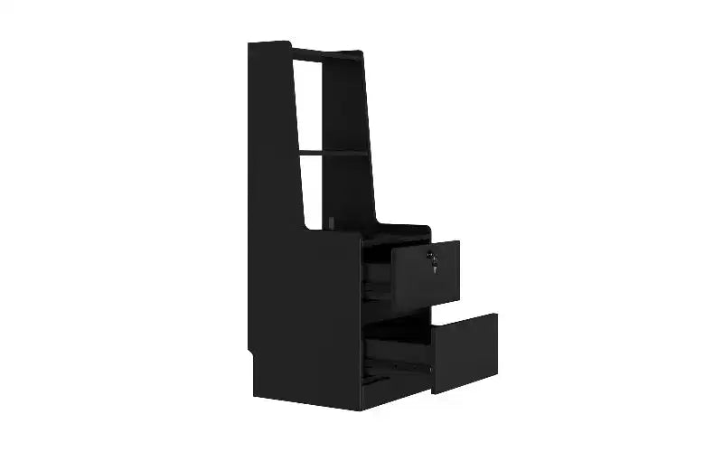 Comodino alto TUYOHW con luce notturna e stazione di ricarica, tavolino con libreria, comodini moderni con armadietto per la camera da letto
