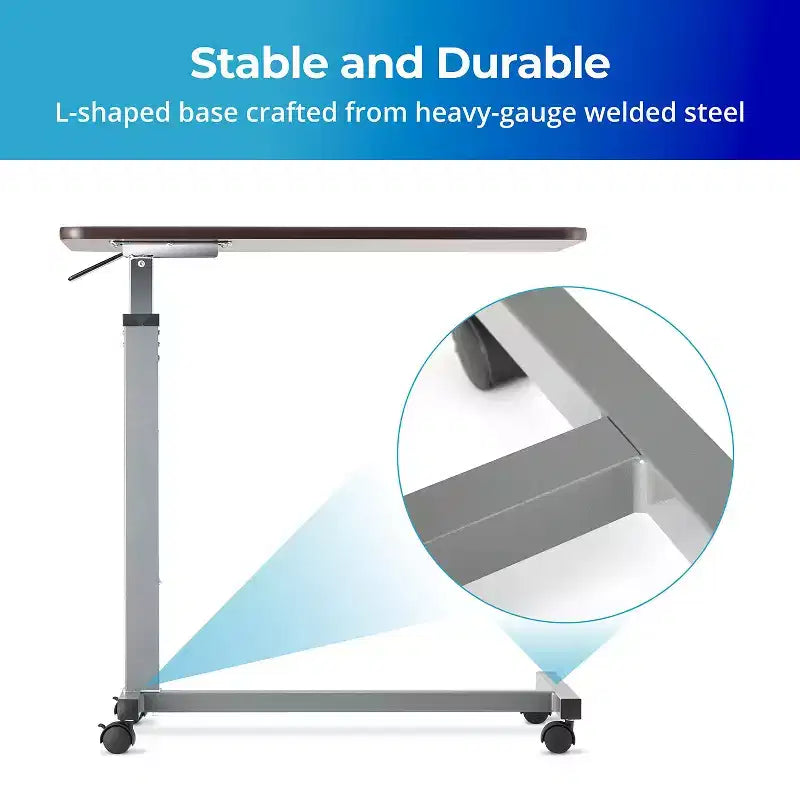 Tavolino da letto regolabile Invacare con ruote e base a L