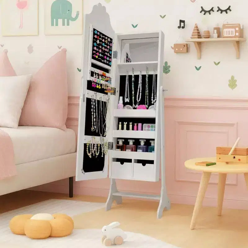 Karl Home Heart MDF Armadietto Portagioie per Bambini Bianco, con 1 Anta e 1 Ripiano