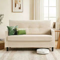 Dyonery 50 Loveseat Sofa, 2-Seater Love Seat for Office & Small Spaces, 24 Deep Seat, FSC Solid Wood Frame, Tool-Free Assembly