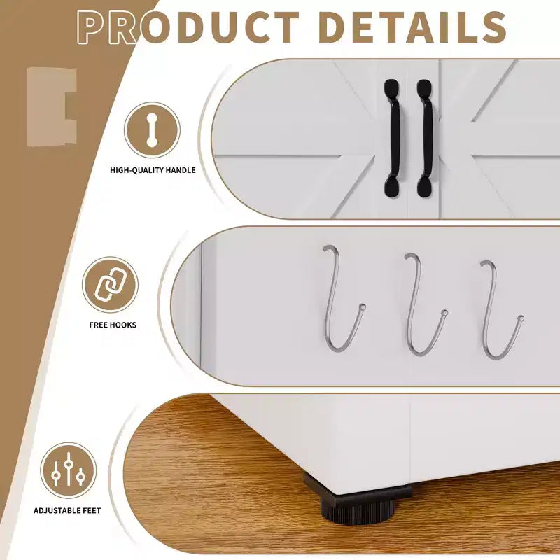 VIYET 71H Armadio Dispensa Robusto in Acciaio Bianco, Ampio Top+Ripiani Regolabili+Cassetti+Ganci, Contenitore Moderno per Cucina/Bagno/Soggiorno