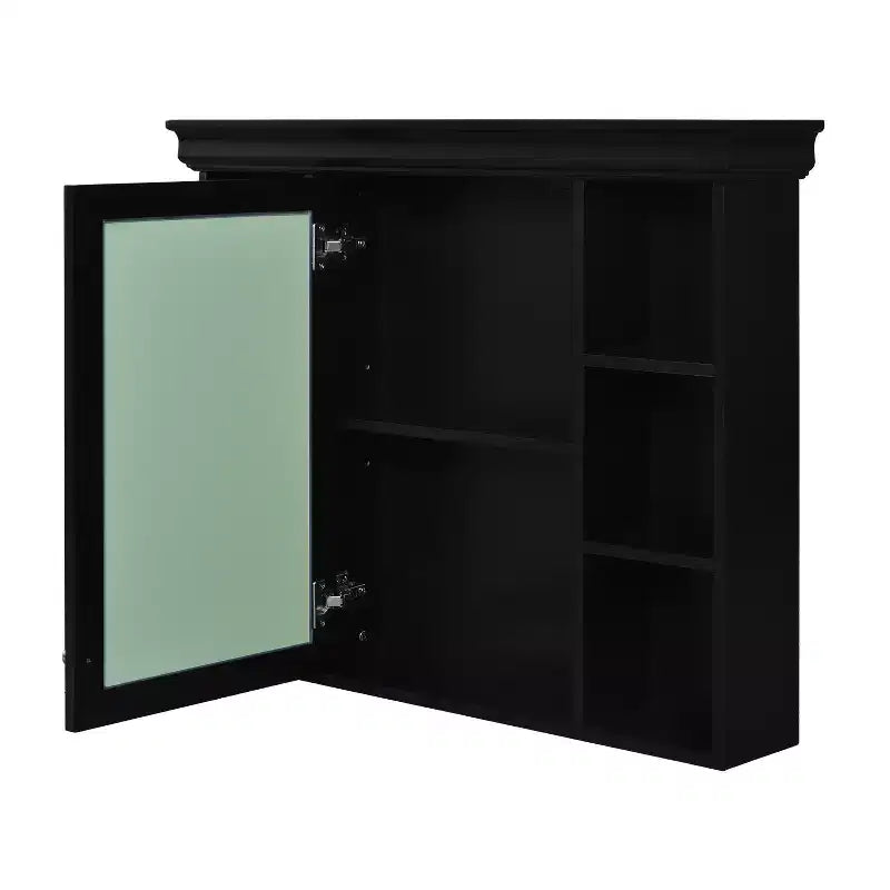 Mobile bagno con lavabo da 36 pollici, Specchio contenitore bagno con ripiano regolabile, Mobiletto contenitore bagno con cassetti