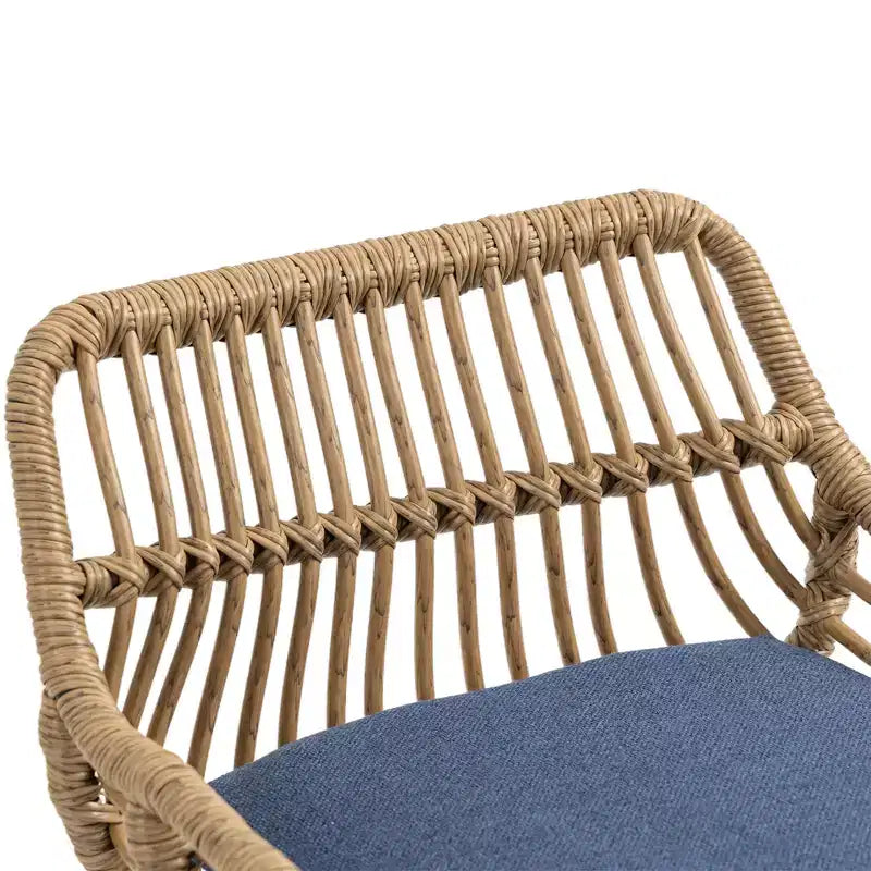 Set di 2 Sgabelli da Bar Girevoli in Rattan - Sedie Regolabili in Altezza con Base in Metallo per Cucina e Sala da Pranzo, Beige