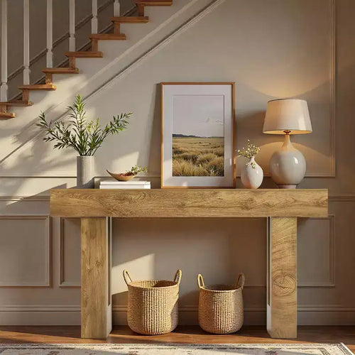 63 Inches Console Table, Sofa Table Behind Couch, Farmhouse Entryway Table with Storage, Console Sofa Table for Living Room, Hallway, Foyer