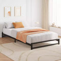 Flat Bed Frame Sturdy Metal Platform with Box-Free Design,Easy No-Tool Assembly, Space-Saving Low Profile,Underbed Storage & Modern Minimalist Style