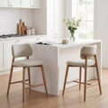 Christopher Knight Home Grace Transitional Rubberwood Upholstered Counter Stools with Curved Backrest (Set of 2)