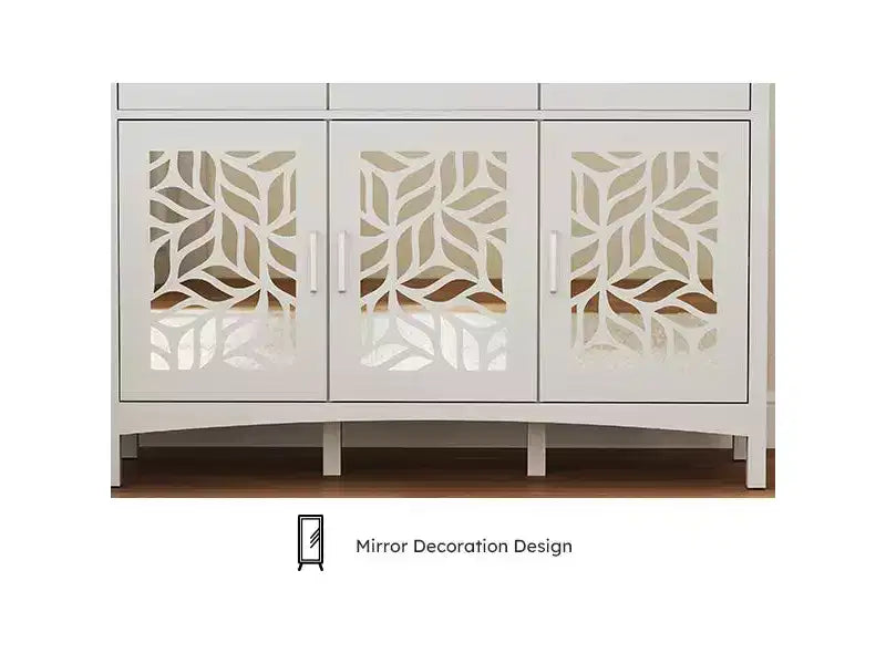 Bestier Credenza da buffet moderna con ripiani regolabili, Mobile contenitore da dispensa con 3 cassetti e 3 ante