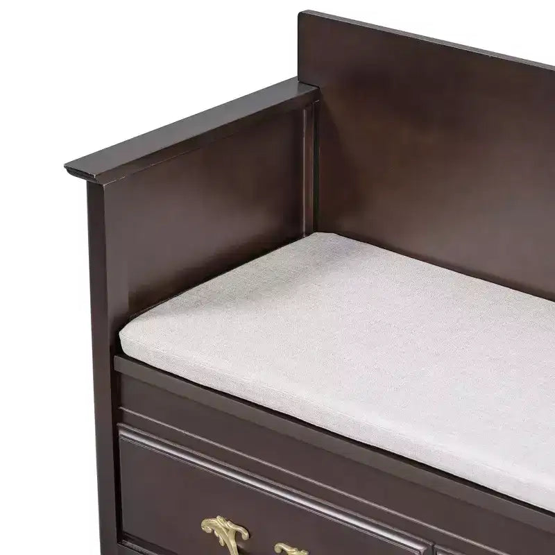 Panca scarpiera Clihome con cuscino rimovibile, panca da ingresso con vano contenitore nascosto per ingresso e soggiorno, panca scarpiera con schienale
