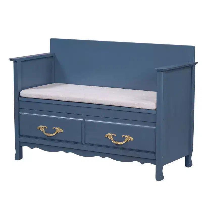 Panca scarpiera Clihome con cuscino rimovibile, panca da ingresso con vano contenitore nascosto per ingresso e soggiorno, panca scarpiera con schienale