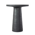 Black Round Side Table with Pedestal Base 22x22x25.5