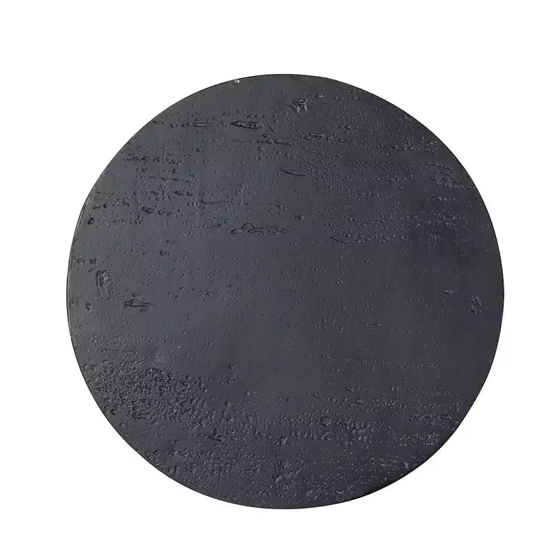 Tavolino Rotondo Nero con Base a Piedistallo 22x22x25,5